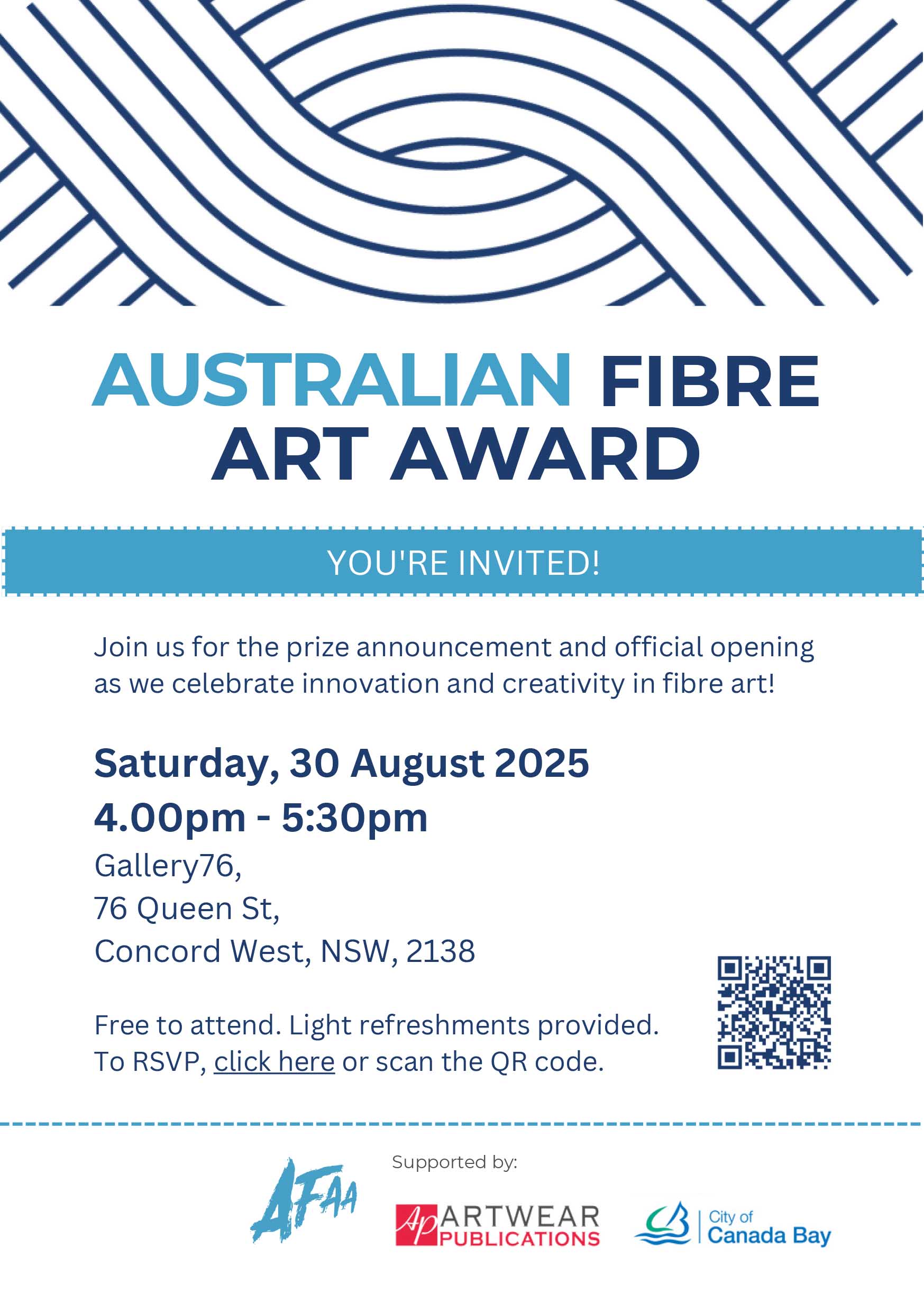 Australian Fibre Arts Award 2024 invite